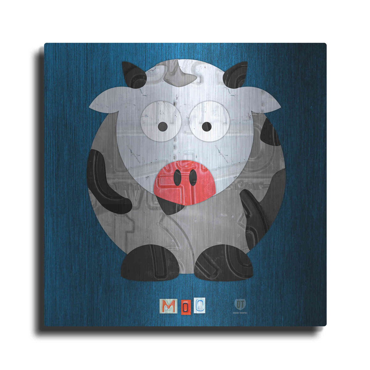 Luxe Metal Art 'Moo The Cow' by Design Turnpike, Metal Wall Art