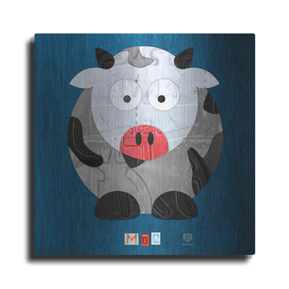 Luxe Metal Art 'Moo The Cow' by Design Turnpike, Metal Wall Art