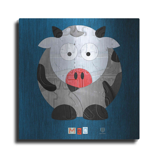 Luxe Metal Art 'Moo The Cow' by Design Turnpike, Metal Wall Art