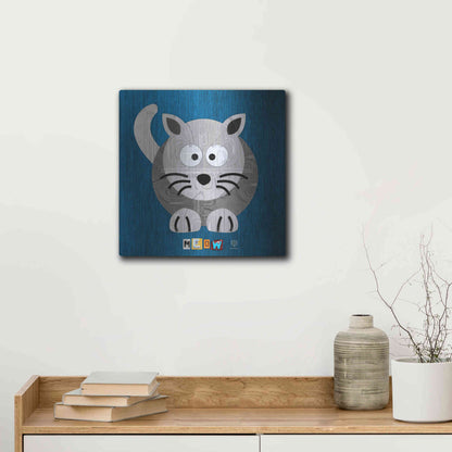 Luxe Metal Art 'Meow The Cat' by Design Turnpike, Metal Wall Art,12x12