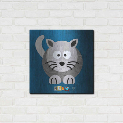 Luxe Metal Art 'Meow The Cat' by Design Turnpike, Metal Wall Art,24x24