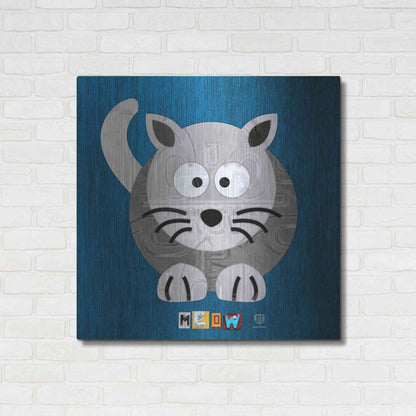 Luxe Metal Art 'Meow The Cat' by Design Turnpike, Metal Wall Art,36x36