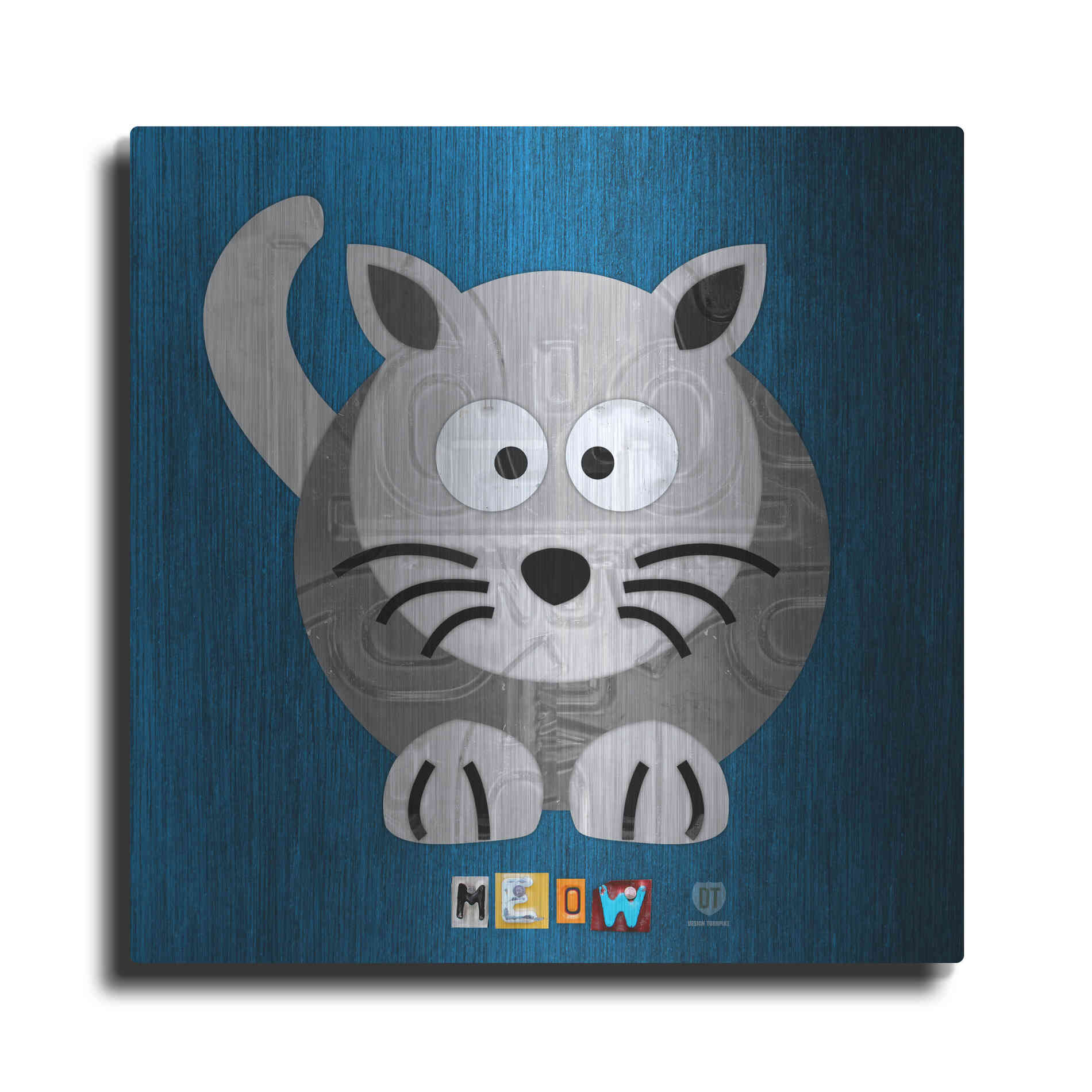 Luxe Metal Art 'Meow The Cat' by Design Turnpike, Metal Wall Art