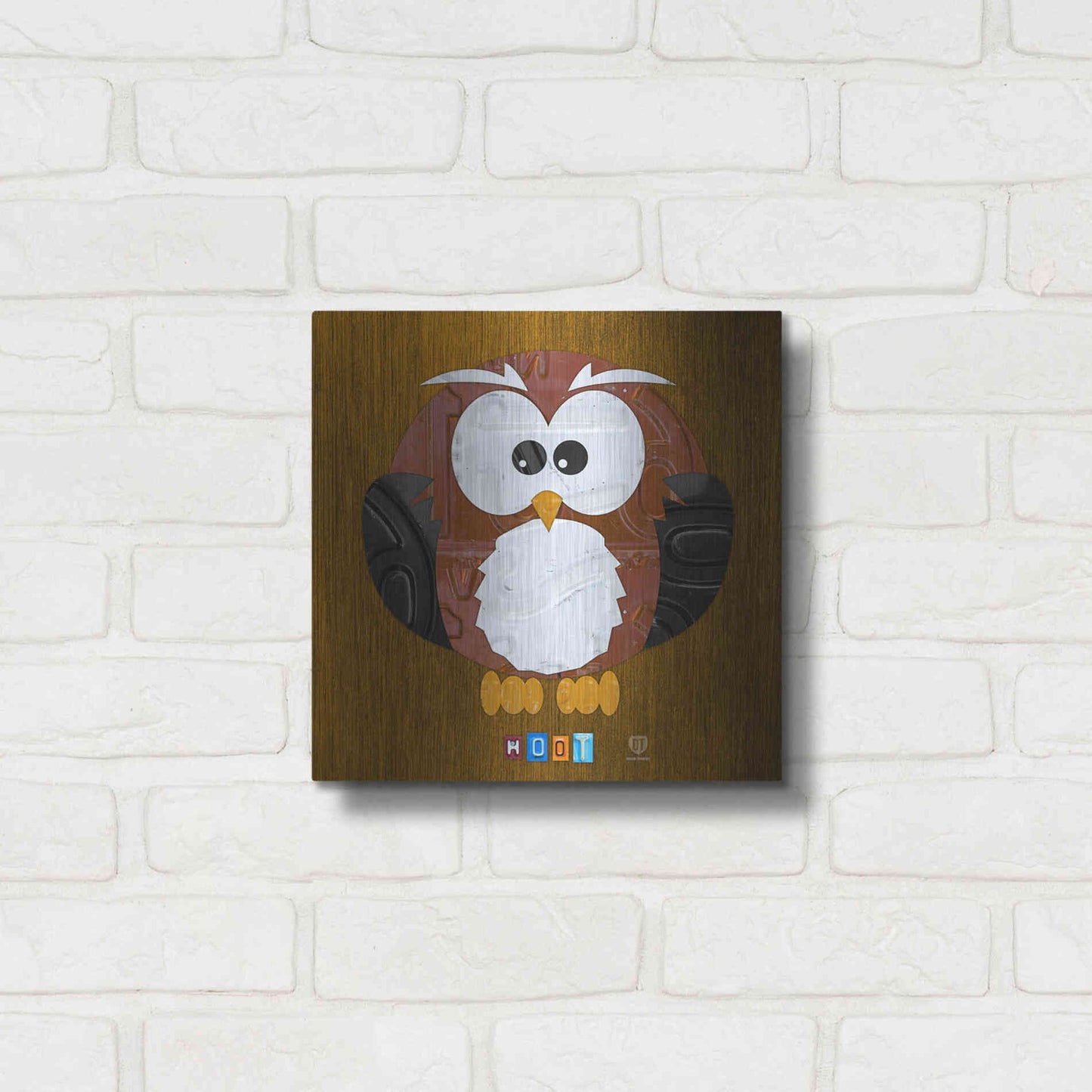 Luxe Metal Art 'Hoot The Owl' by Design Turnpike, Metal Wall Art,12x12