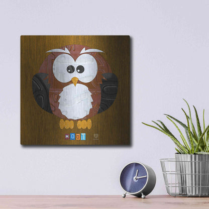 Luxe Metal Art 'Hoot The Owl' by Design Turnpike, Metal Wall Art,12x12