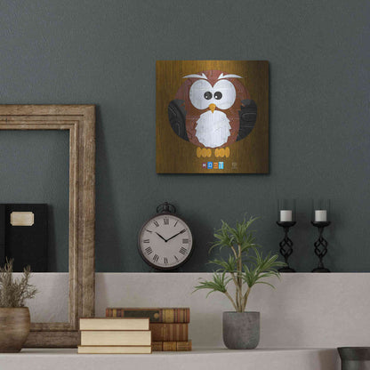 Luxe Metal Art 'Hoot The Owl' by Design Turnpike, Metal Wall Art,12x12