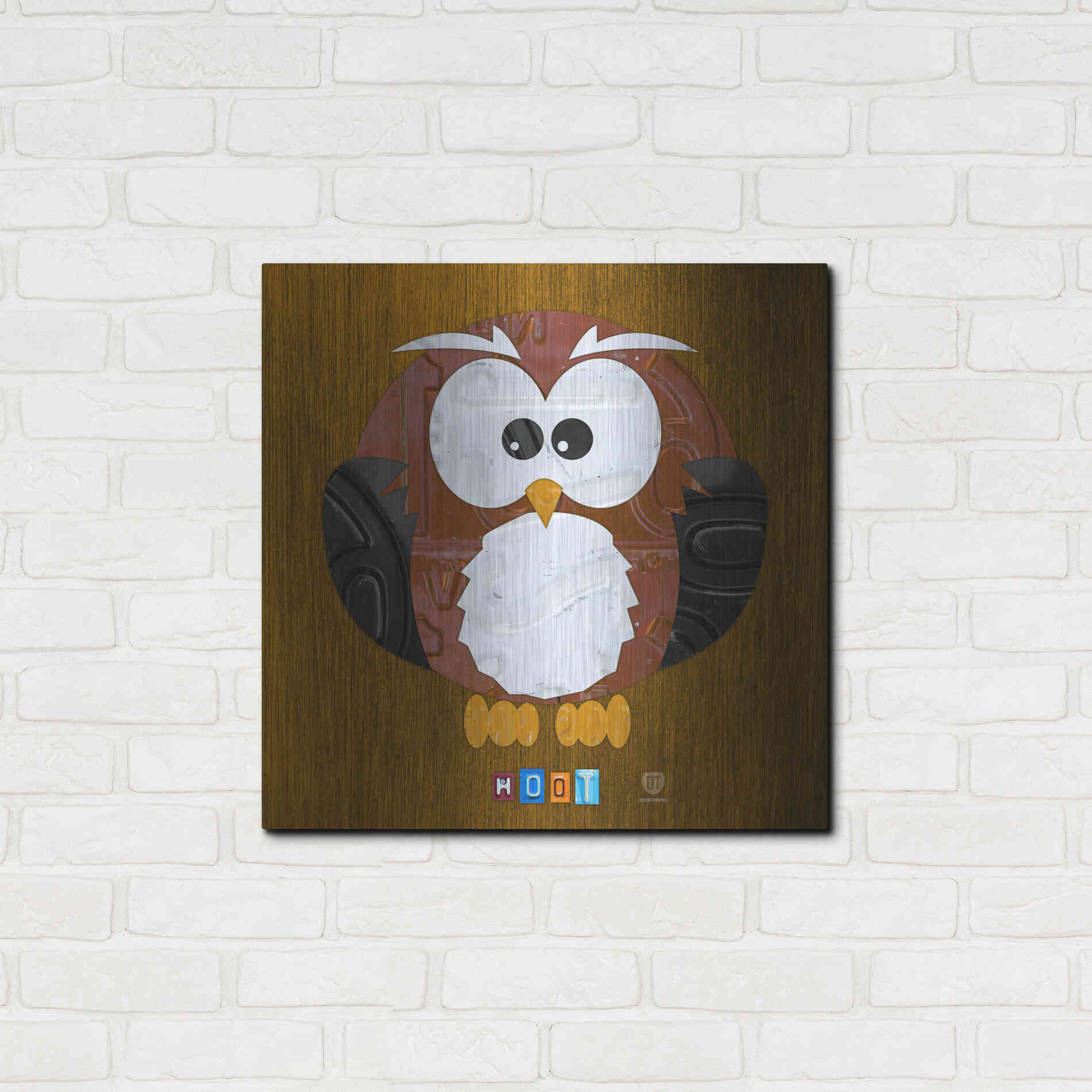 Luxe Metal Art 'Hoot The Owl' by Design Turnpike, Metal Wall Art,24x24