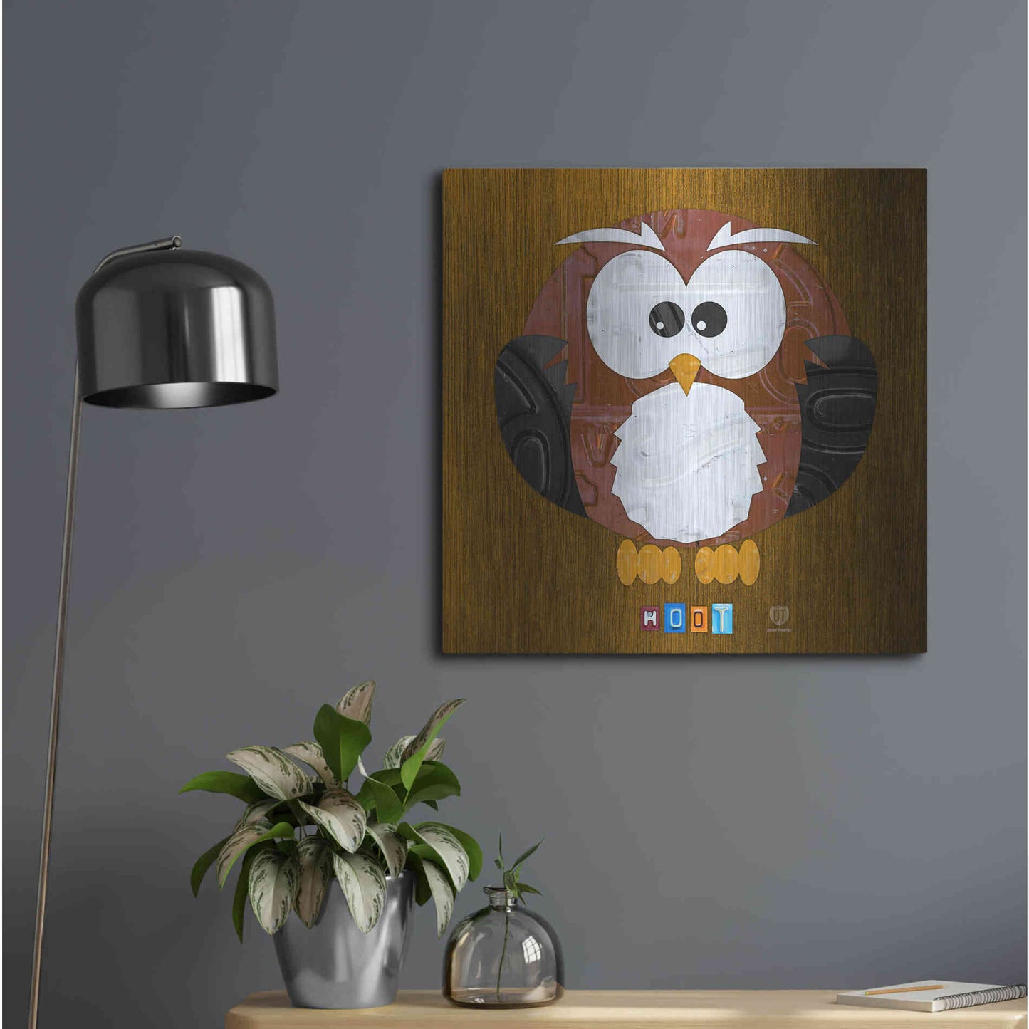 Luxe Metal Art 'Hoot The Owl' by Design Turnpike, Metal Wall Art,24x24