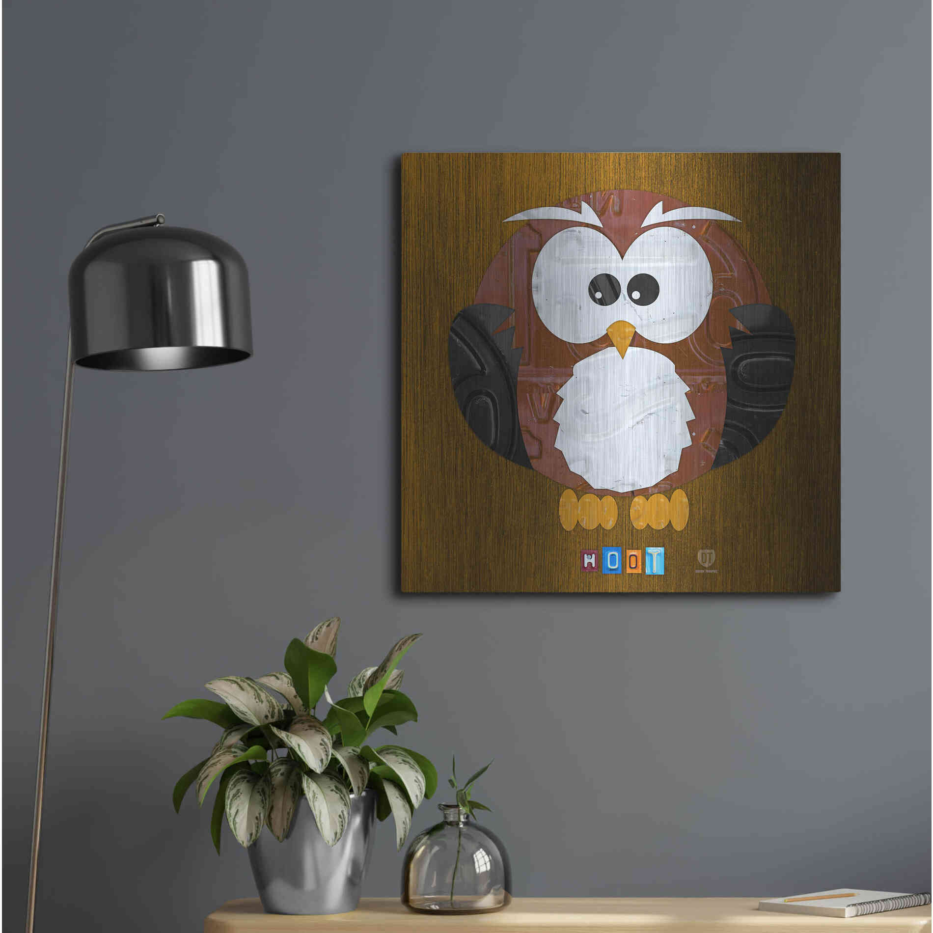 Luxe Metal Art 'Hoot The Owl' by Design Turnpike, Metal Wall Art,24x24