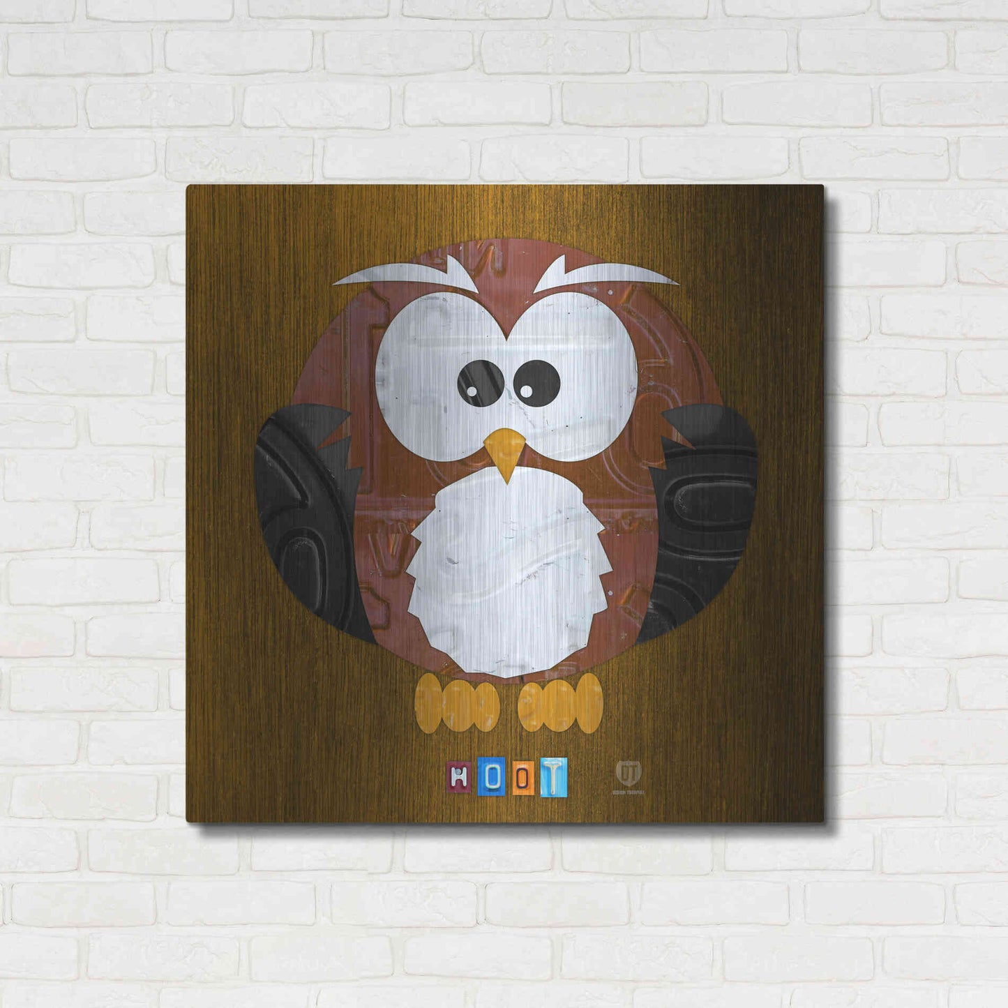 Luxe Metal Art 'Hoot The Owl' by Design Turnpike, Metal Wall Art,36x36