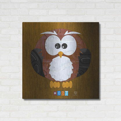 Luxe Metal Art 'Hoot The Owl' by Design Turnpike, Metal Wall Art,36x36