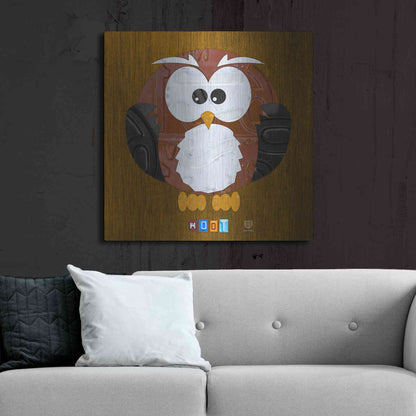 Luxe Metal Art 'Hoot The Owl' by Design Turnpike, Metal Wall Art,36x36