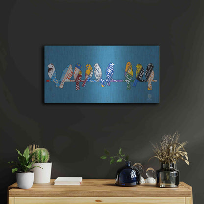 Luxe Metal Art 'Birds On A Wire' by Design Turnpike, Metal Wall Art,24x12