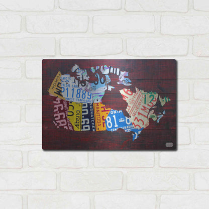 Luxe Metal Art 'Canada License Plate Map' by Design Turnpike, Metal Wall Art,16x12
