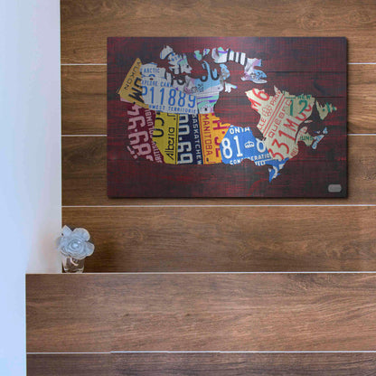 Luxe Metal Art 'Canada License Plate Map' by Design Turnpike, Metal Wall Art,16x12