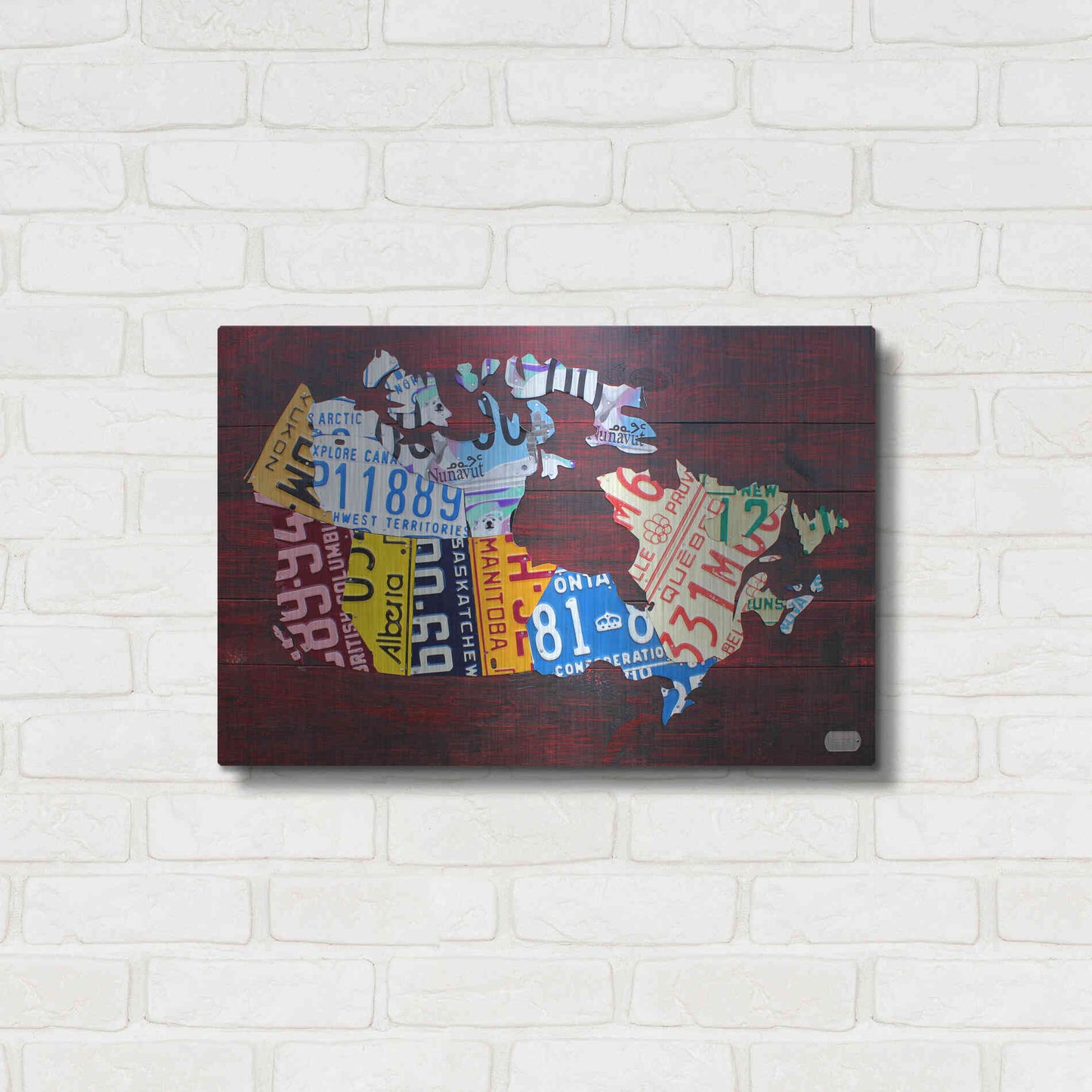 Luxe Metal Art 'Canada License Plate Map' by Design Turnpike, Metal Wall Art,24x16
