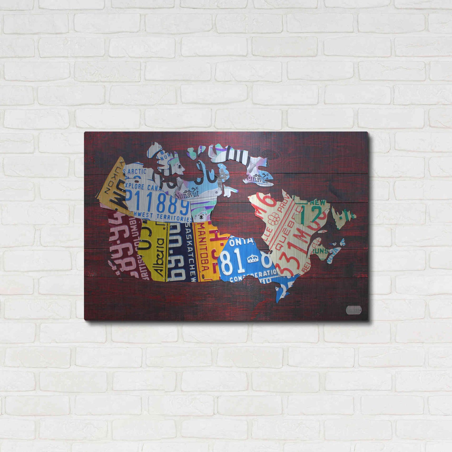 Luxe Metal Art 'Canada License Plate Map' by Design Turnpike, Metal Wall Art,36x24