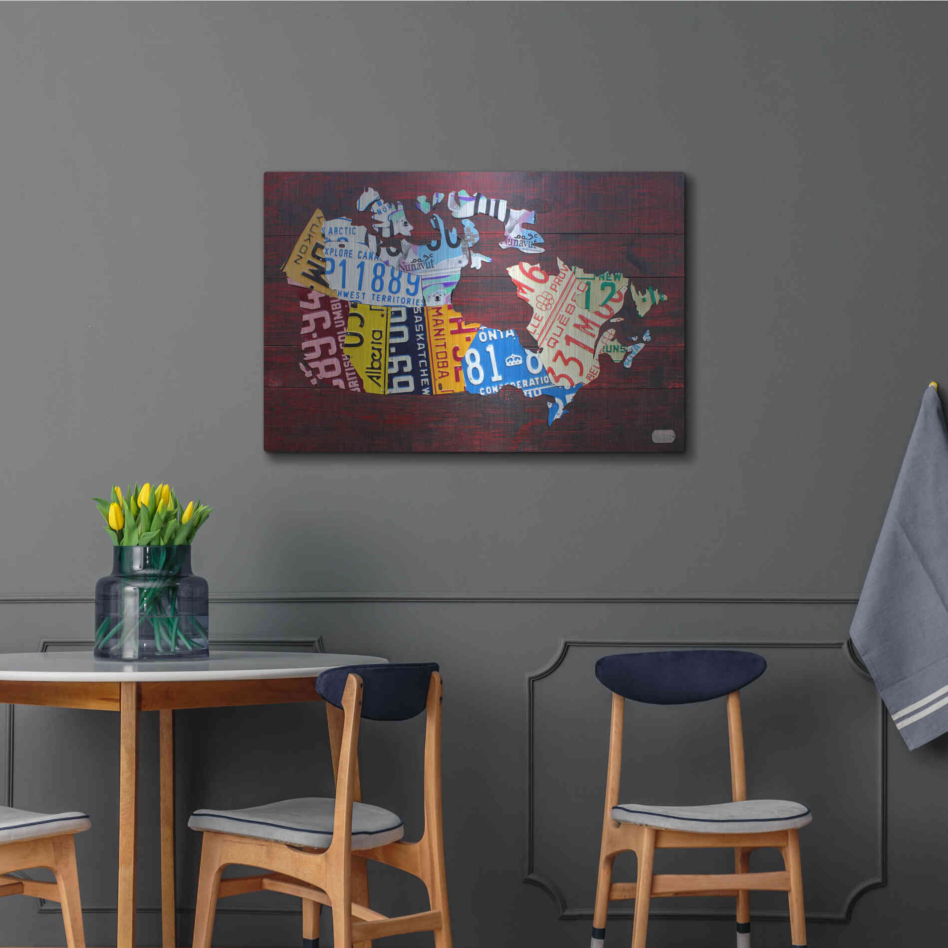 Luxe Metal Art 'Canada License Plate Map' by Design Turnpike, Metal Wall Art,36x24