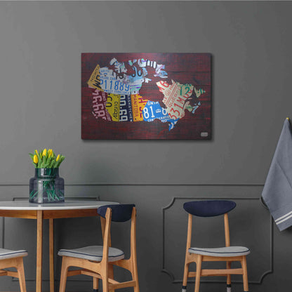 Luxe Metal Art 'Canada License Plate Map' by Design Turnpike, Metal Wall Art,36x24