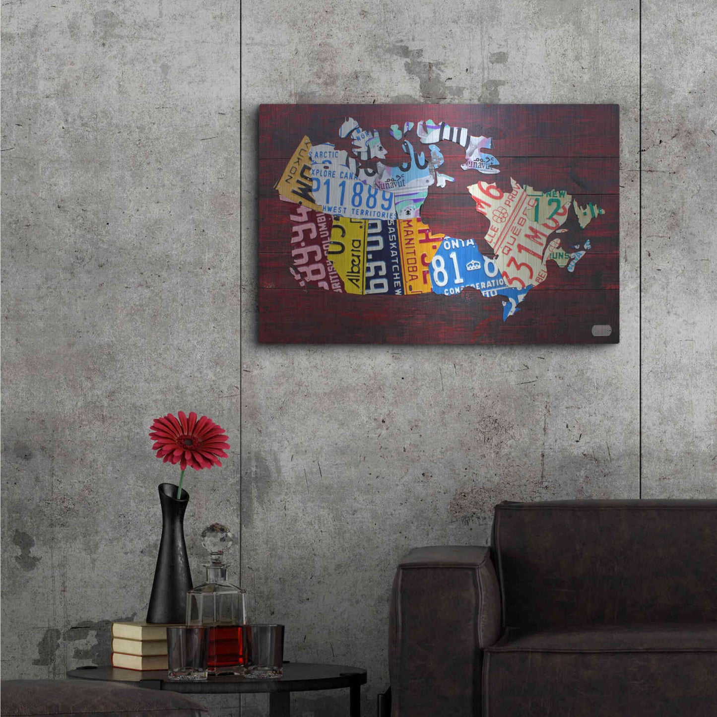 Luxe Metal Art 'Canada License Plate Map' by Design Turnpike, Metal Wall Art,36x24