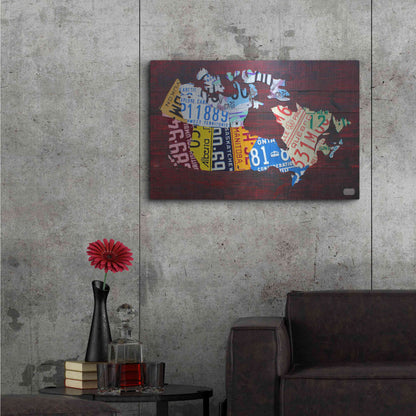 Luxe Metal Art 'Canada License Plate Map' by Design Turnpike, Metal Wall Art,36x24