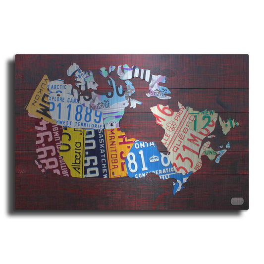 Luxe Metal Art 'Canada License Plate Map' by Design Turnpike, Metal Wall Art