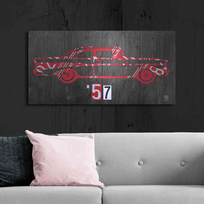 Luxe Metal Art '57 Chevy License Plate Art' by Design Turnpike, Metal Wall Art,48x24