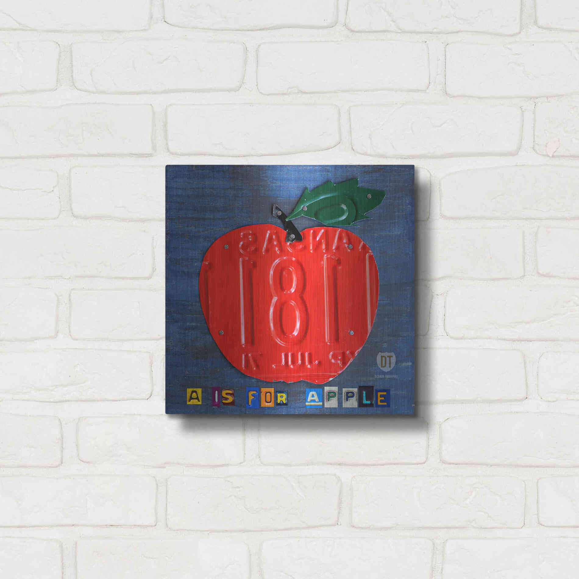 Luxe Metal Art 'Apple' by Design Turnpike, Metal Wall Art,12x12