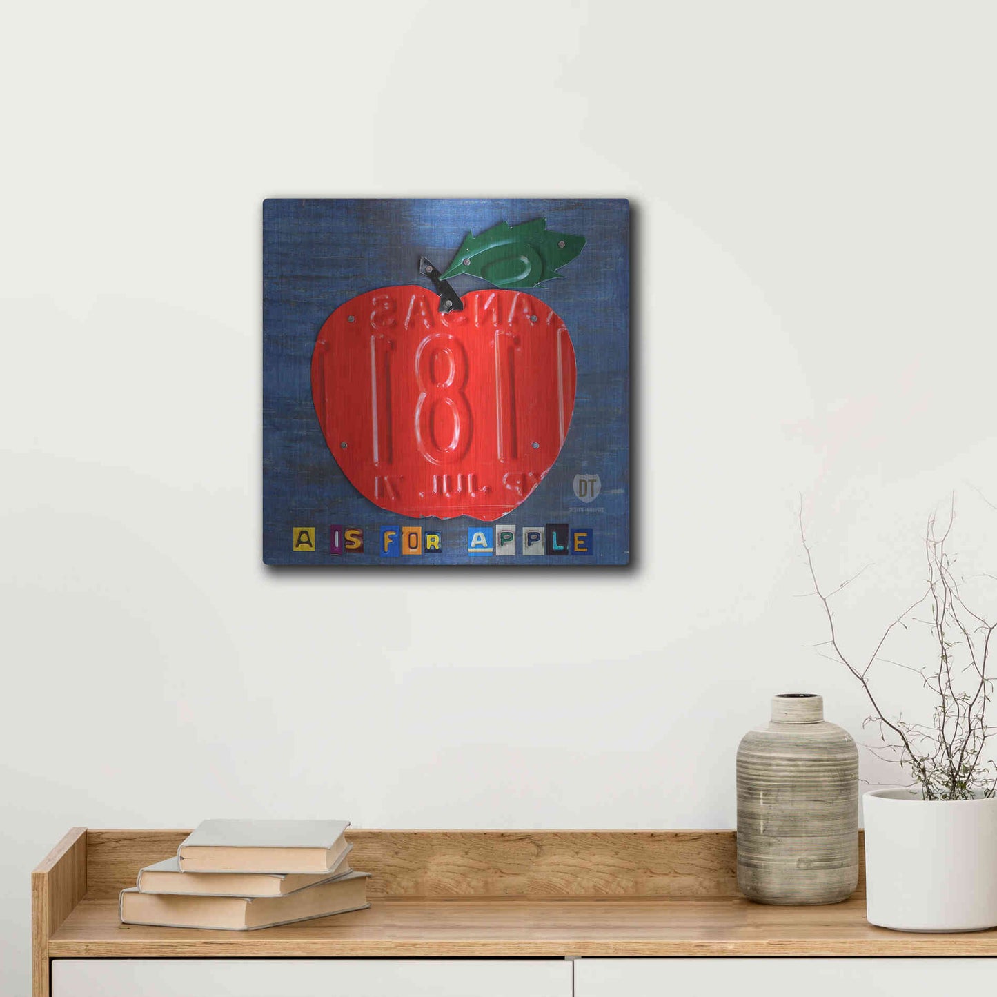 Luxe Metal Art 'Apple' by Design Turnpike, Metal Wall Art,12x12