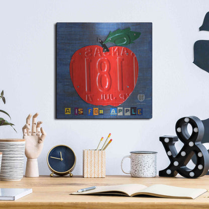 Luxe Metal Art 'Apple' by Design Turnpike, Metal Wall Art,12x12