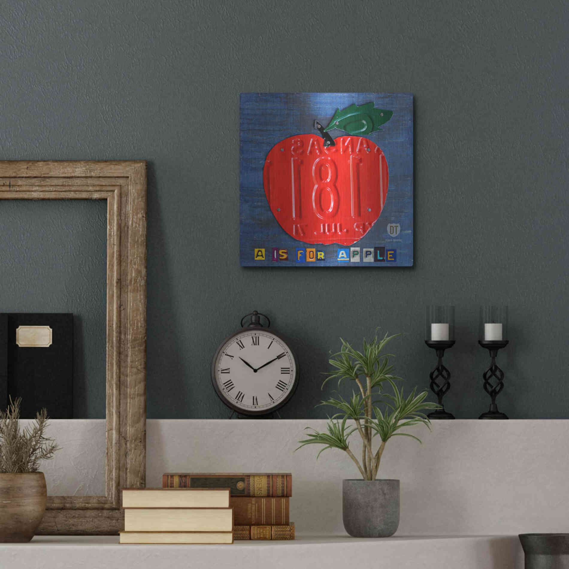 Luxe Metal Art 'Apple' by Design Turnpike, Metal Wall Art,12x12