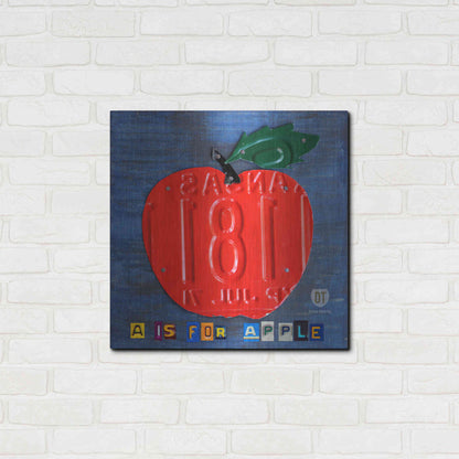 Luxe Metal Art 'Apple' by Design Turnpike, Metal Wall Art,24x24