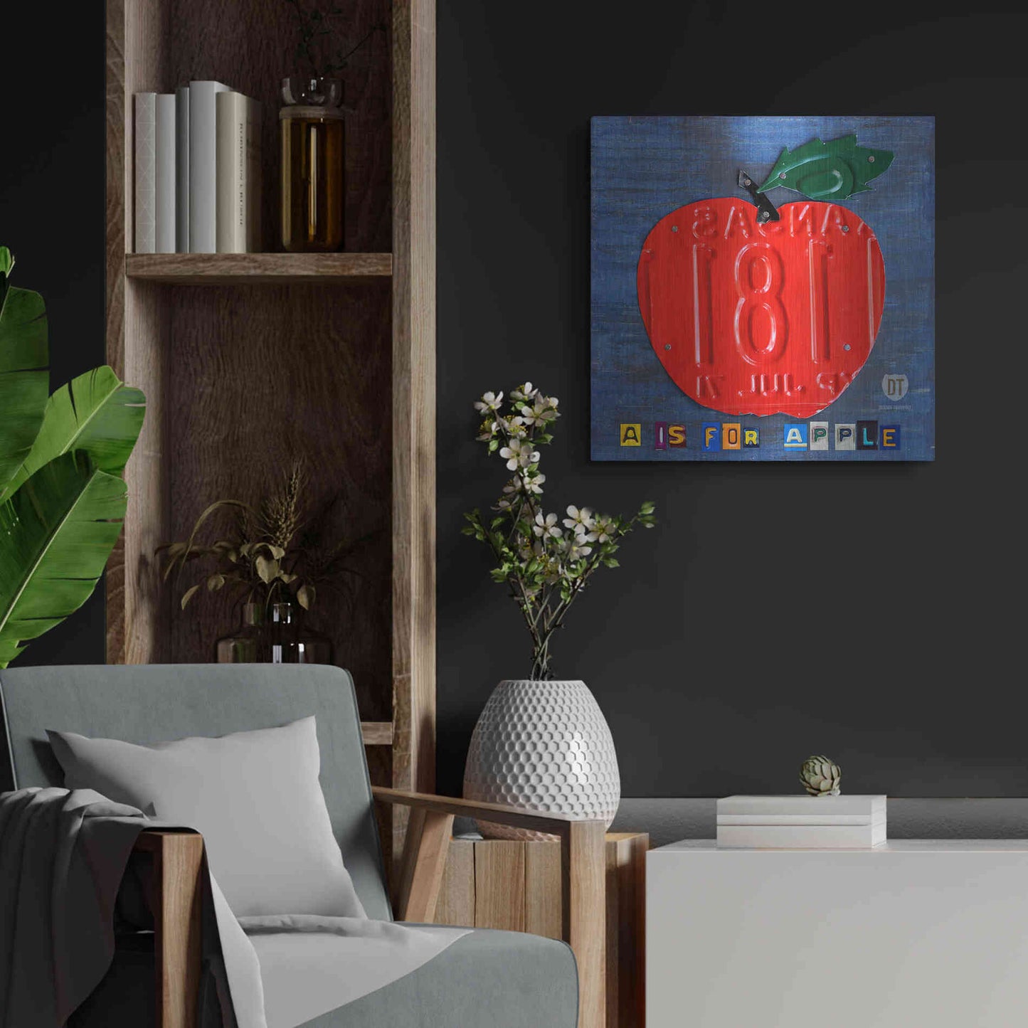 Luxe Metal Art 'Apple' by Design Turnpike, Metal Wall Art,24x24