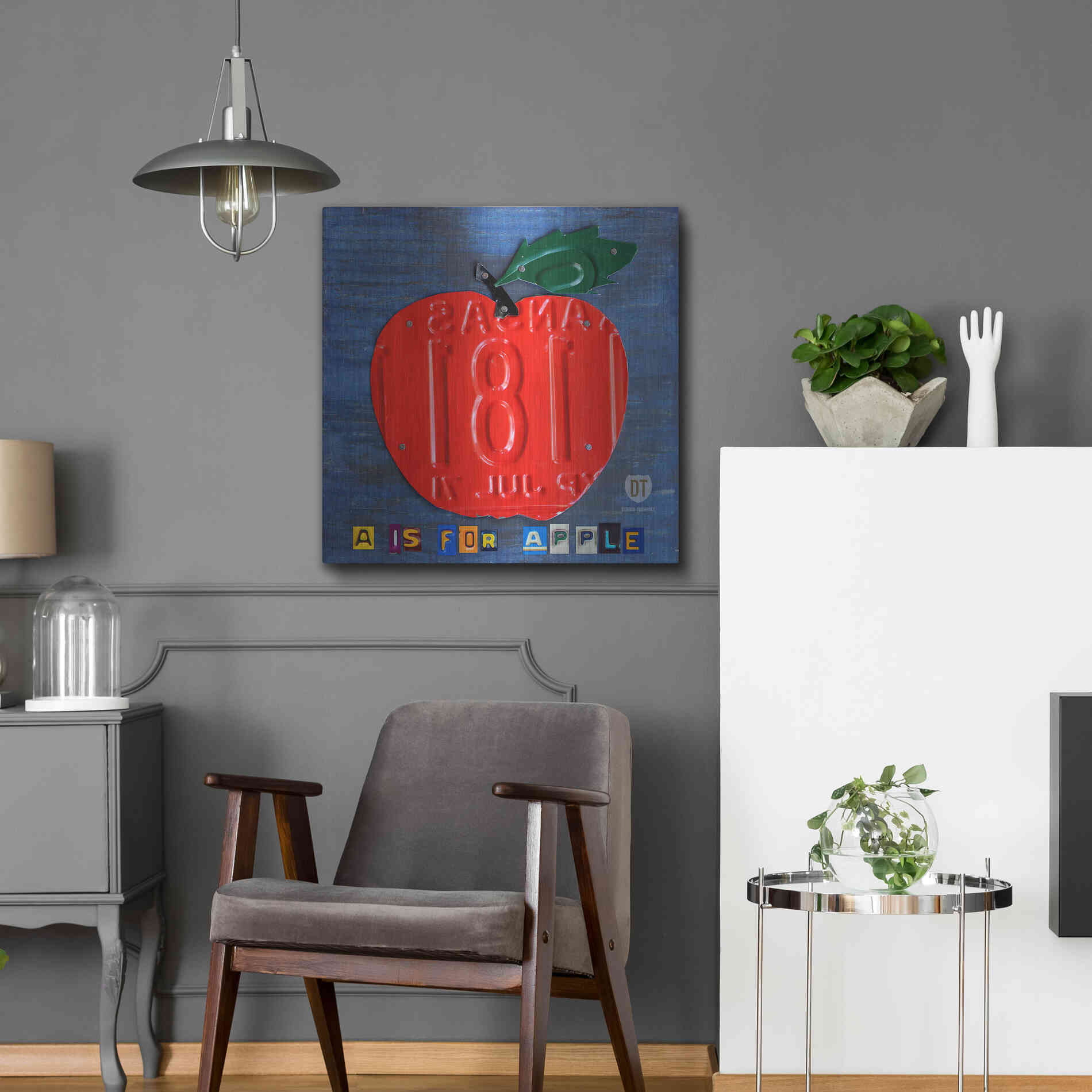 Luxe Metal Art 'Apple' by Design Turnpike, Metal Wall Art,24x24