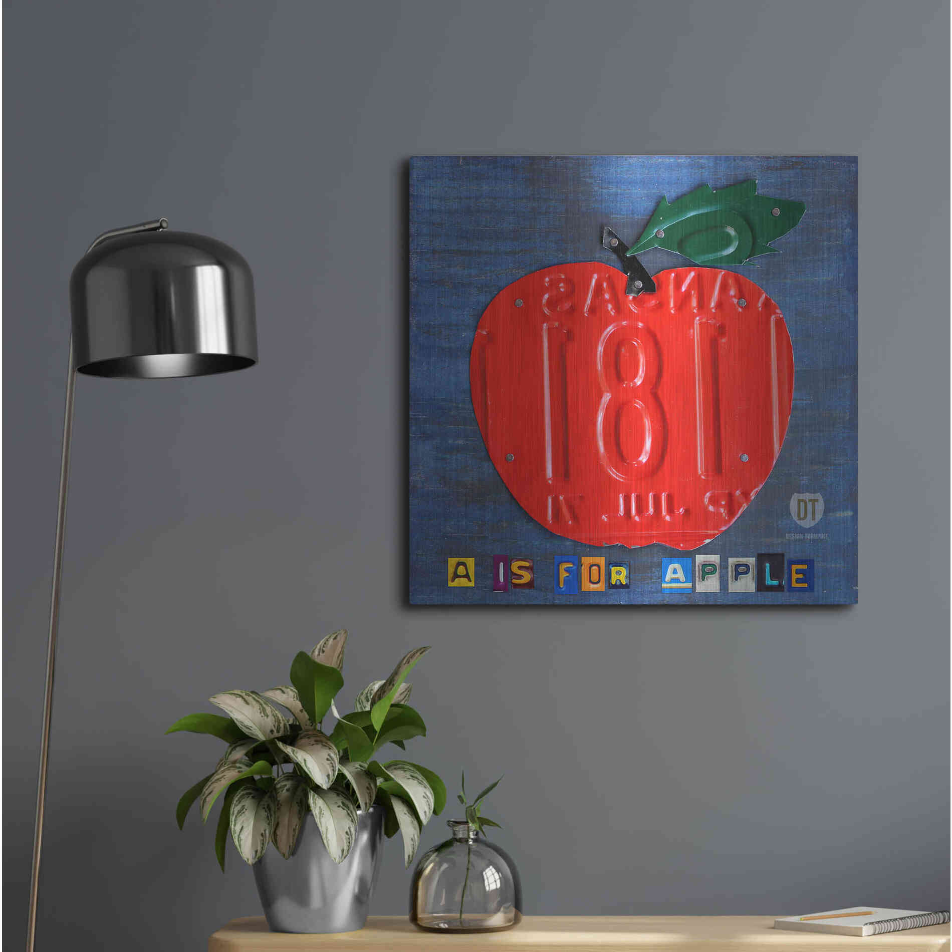 Luxe Metal Art 'Apple' by Design Turnpike, Metal Wall Art,24x24