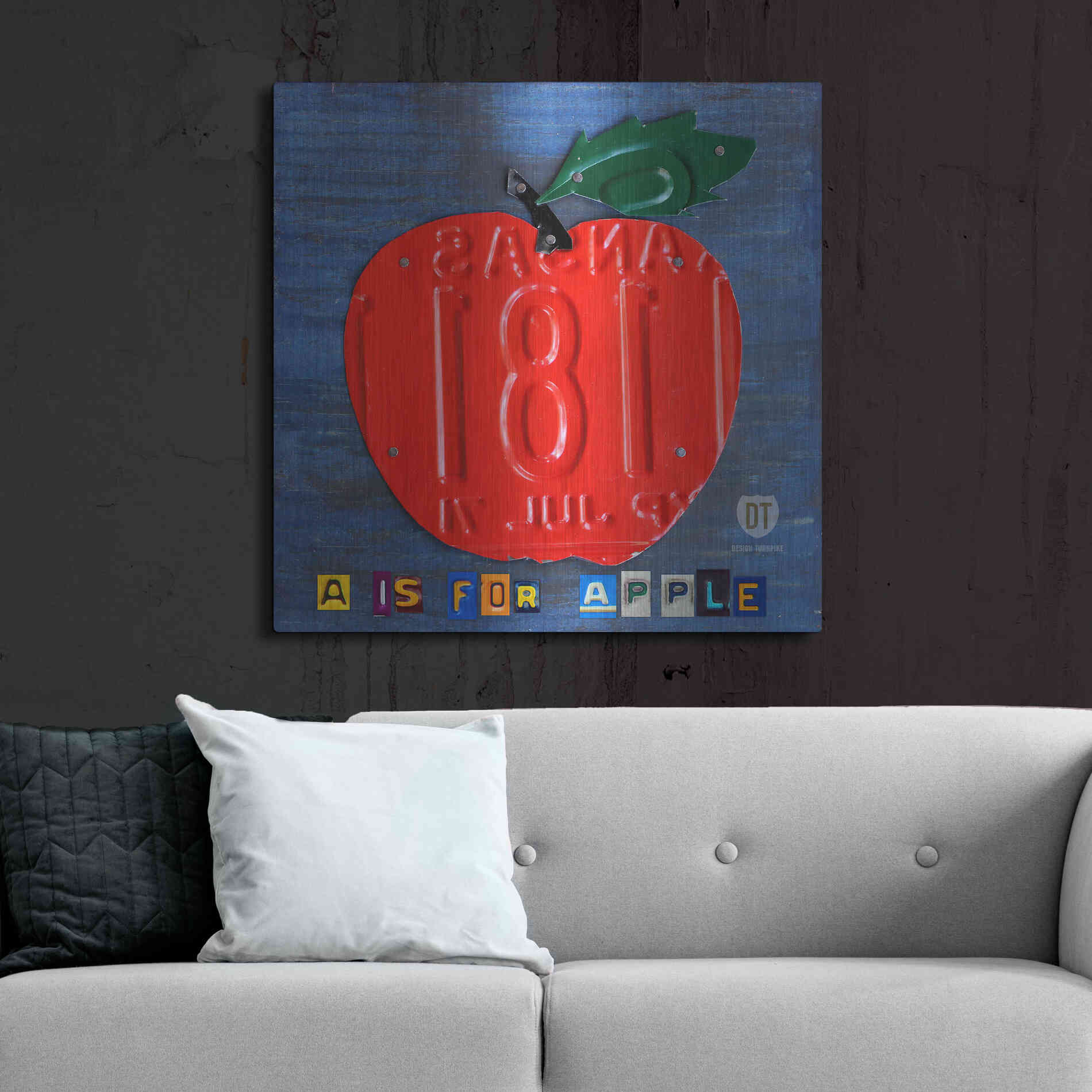 Luxe Metal Art 'Apple' by Design Turnpike, Metal Wall Art,36x36