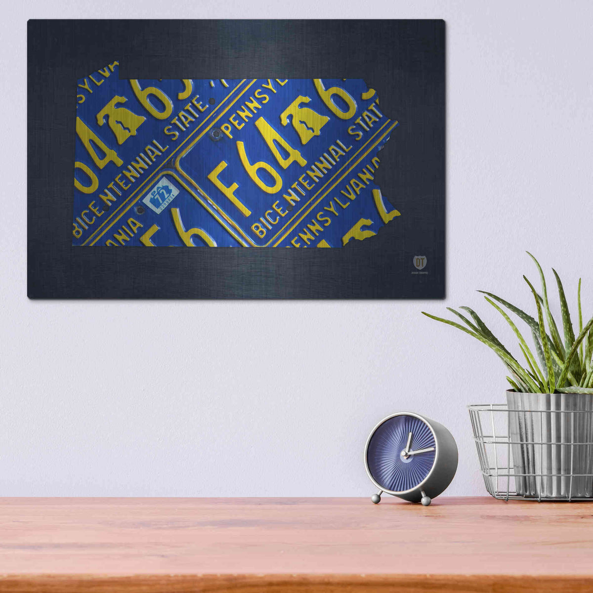 Luxe Metal Art 'Pennsylvania License Plate Map' by Design Turnpike, Metal Wall Art,16x12