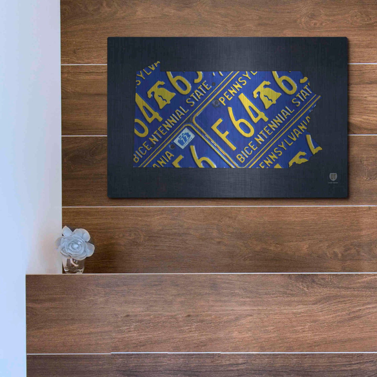 Luxe Metal Art 'Pennsylvania License Plate Map' by Design Turnpike, Metal Wall Art,16x12