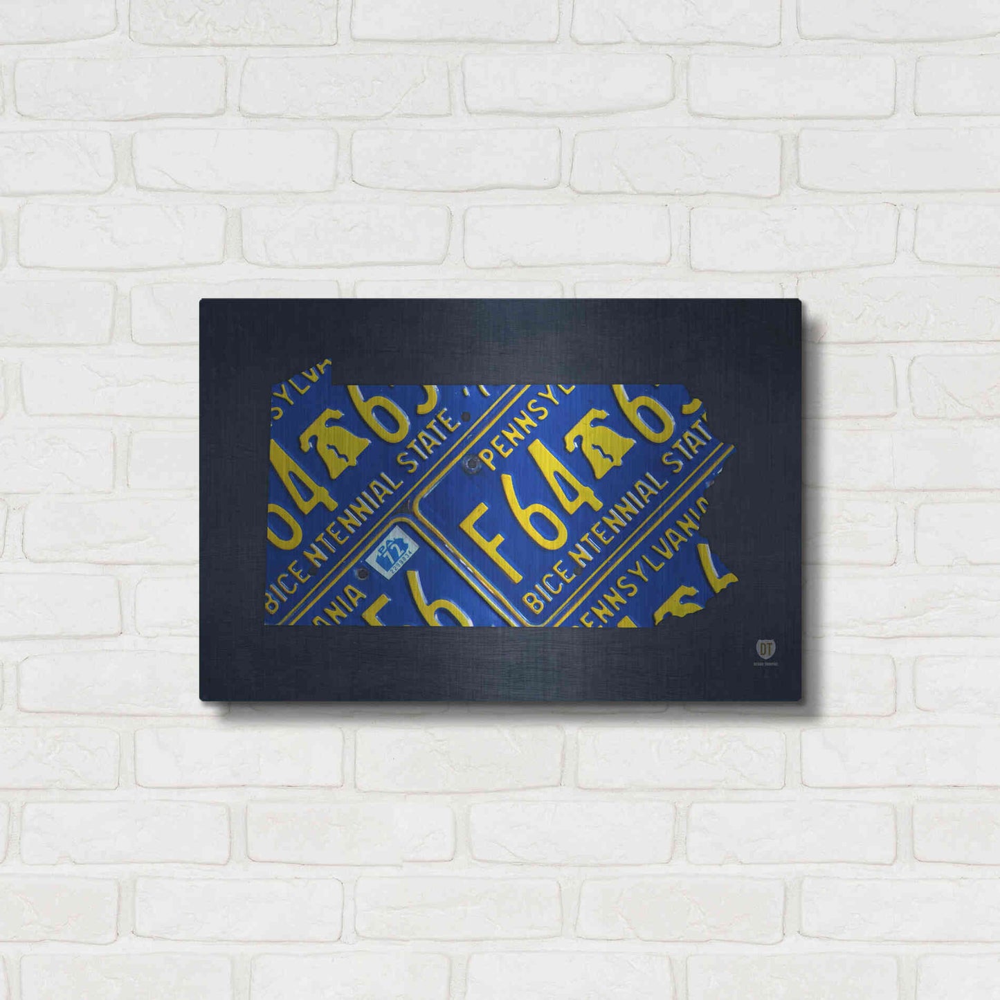 Luxe Metal Art 'Pennsylvania License Plate Map' by Design Turnpike, Metal Wall Art,24x16