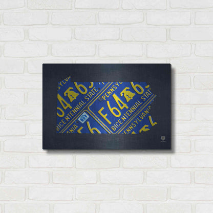 Luxe Metal Art 'Pennsylvania License Plate Map' by Design Turnpike, Metal Wall Art,24x16