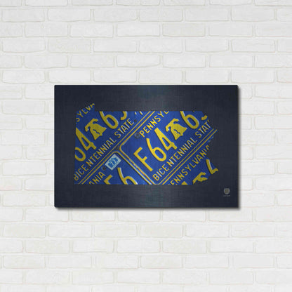 Luxe Metal Art 'Pennsylvania License Plate Map' by Design Turnpike, Metal Wall Art,36x24
