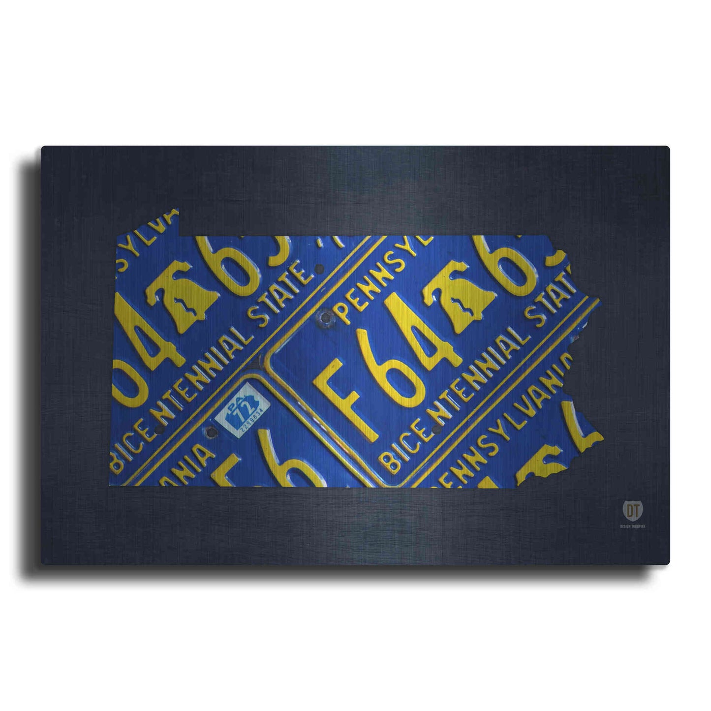 Luxe Metal Art 'Pennsylvania License Plate Map' by Design Turnpike, Metal Wall Art