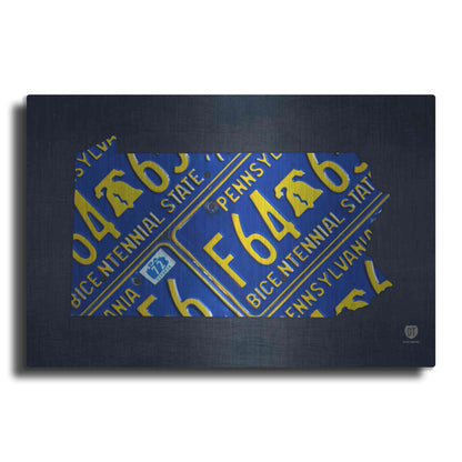Luxe Metal Art 'Pennsylvania License Plate Map' by Design Turnpike, Metal Wall Art