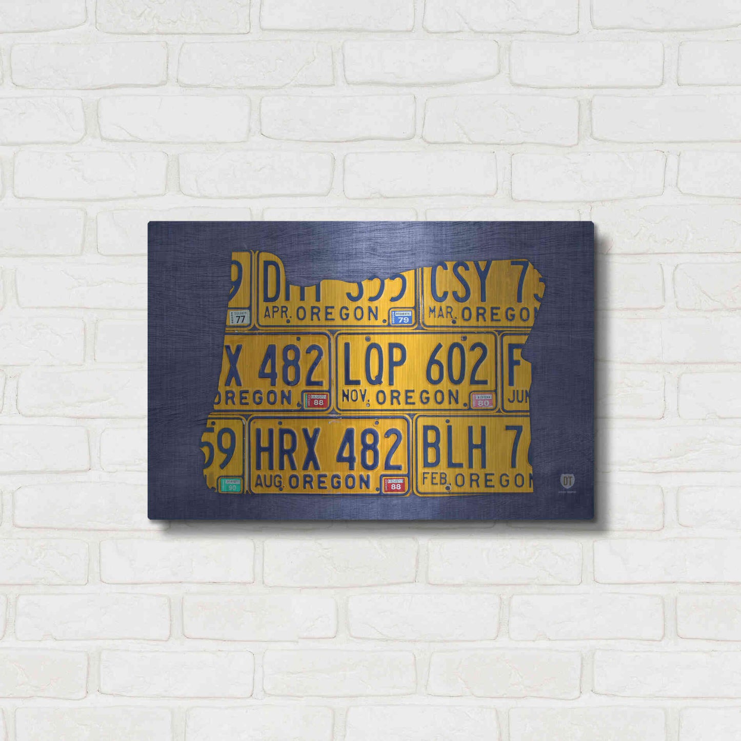 Luxe Metal Art 'Oregon License Plate Map' by Design Turnpike, Metal Wall Art,24x16