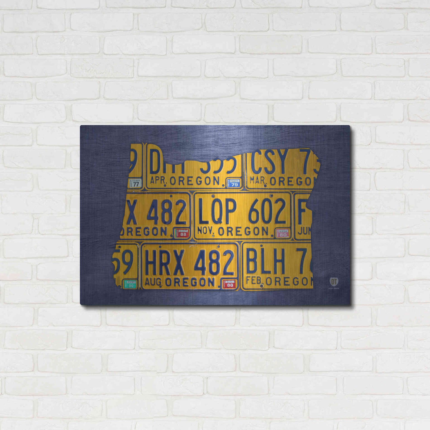 Luxe Metal Art 'Oregon License Plate Map' by Design Turnpike, Metal Wall Art,36x24