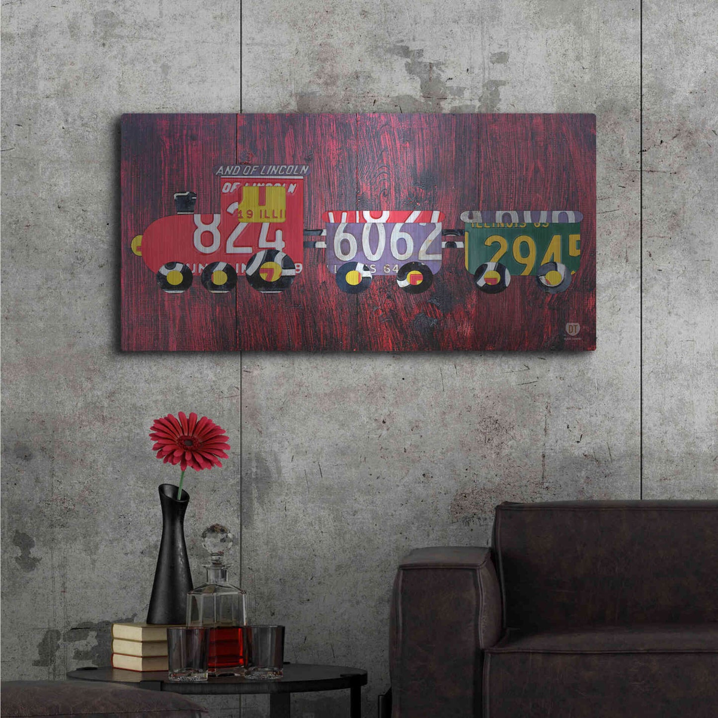 Luxe Metal Art 'Choo Choo' by Design Turnpike, Metal Wall Art,48x24