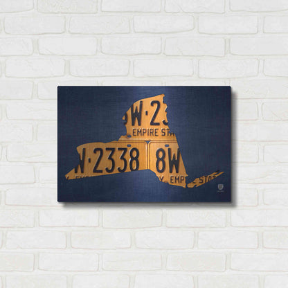 Luxe Metal Art 'New York License Plate Map' by Design Turnpike, Metal Wall Art,24x16