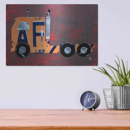 Luxe Metal Art 'Semi Truck License Plate Art' by Design Turnpike, Metal Wall Art,16x12