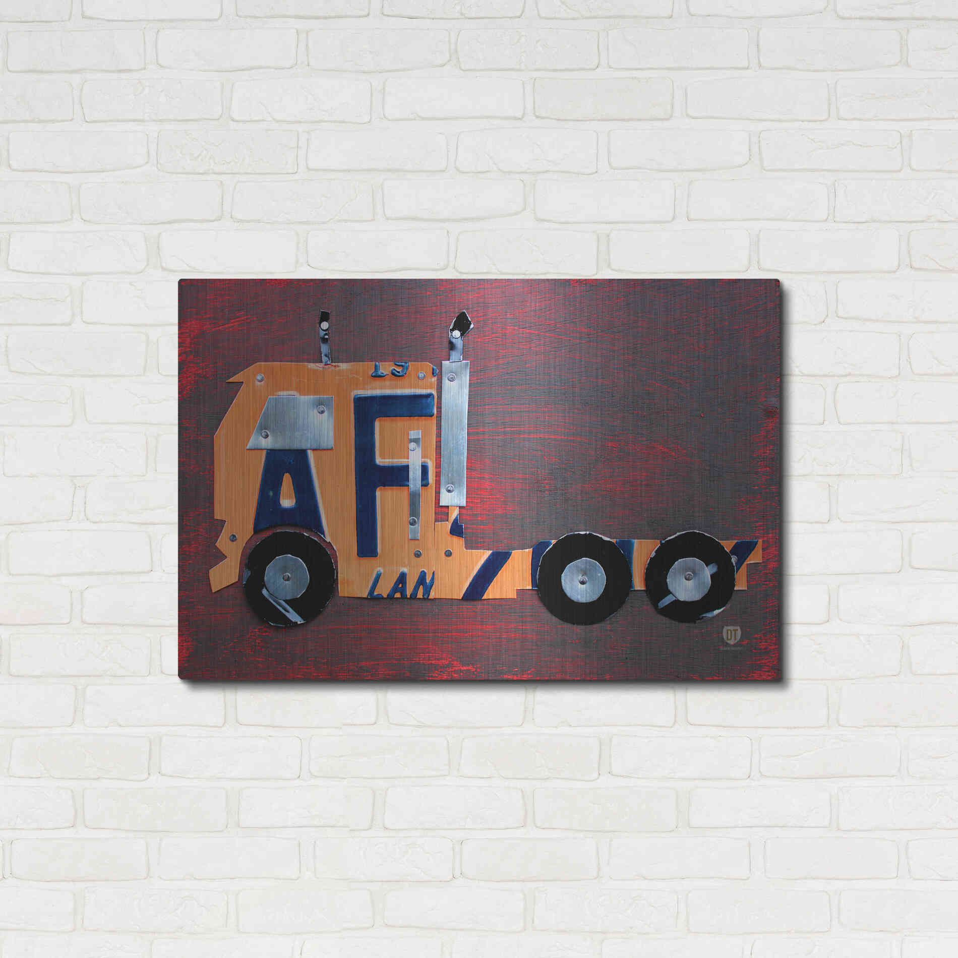 Luxe Metal Art 'Semi Truck License Plate Art' by Design Turnpike, Metal Wall Art,36x24