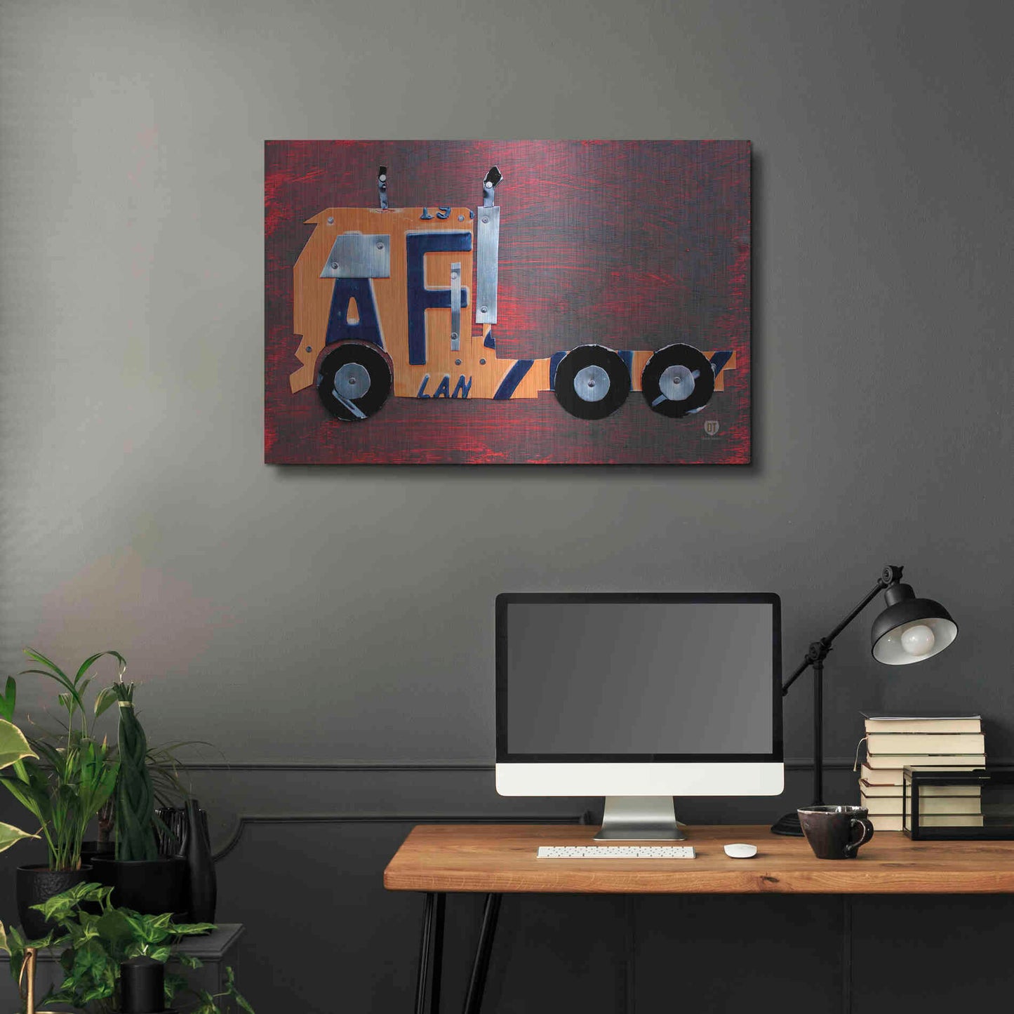 Luxe Metal Art 'Semi Truck License Plate Art' by Design Turnpike, Metal Wall Art,36x24